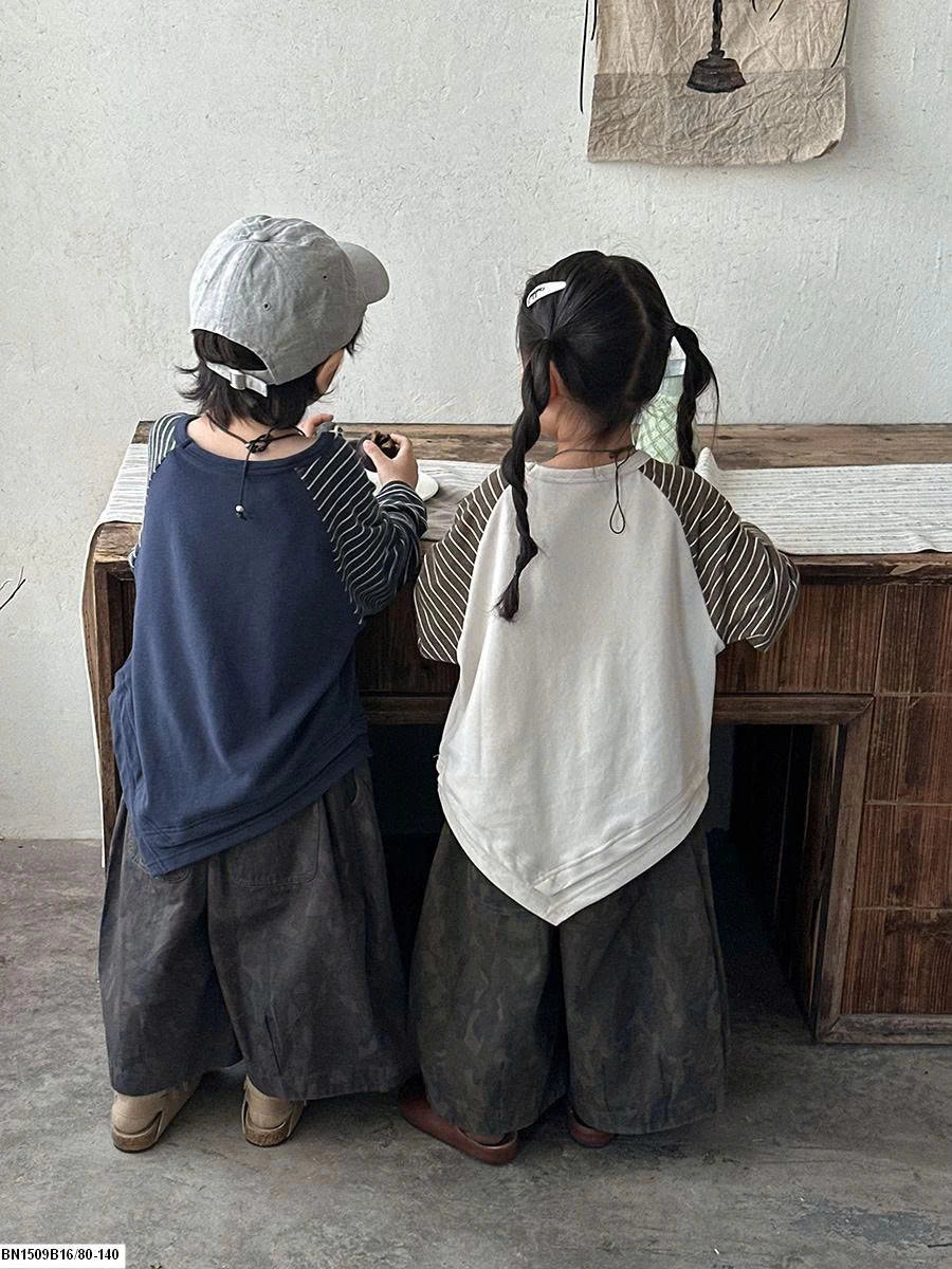 ÁO DÀI TAY PHỐI KẺ VẠT CHÉO