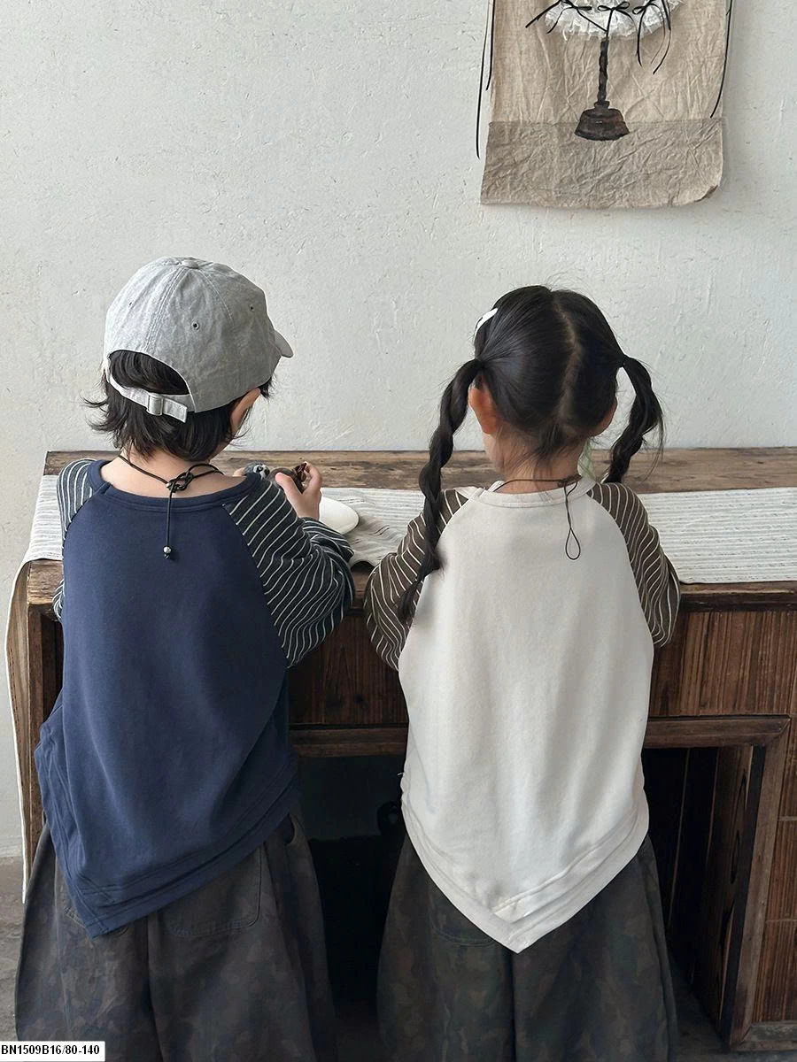 ÁO DÀI TAY PHỐI KẺ VẠT CHÉO