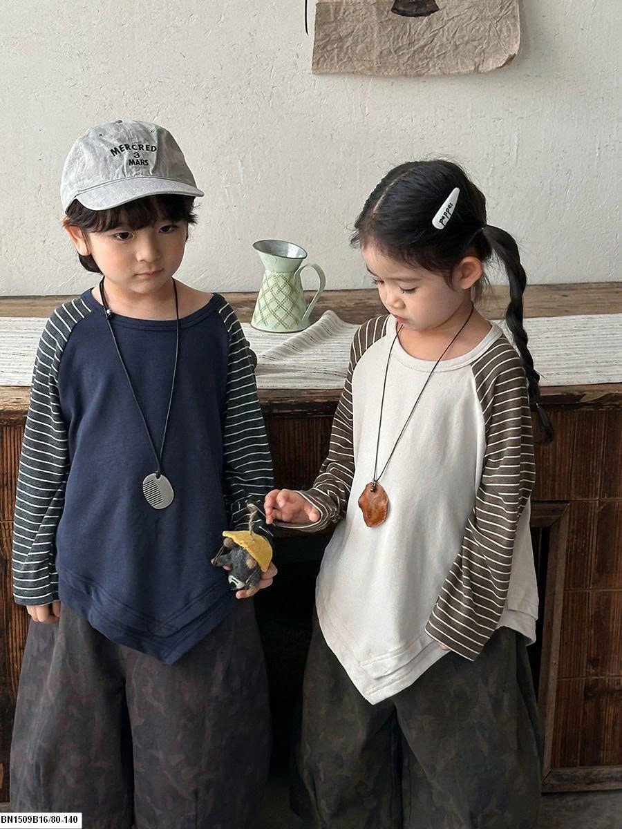 ÁO DÀI TAY PHỐI KẺ VẠT CHÉO