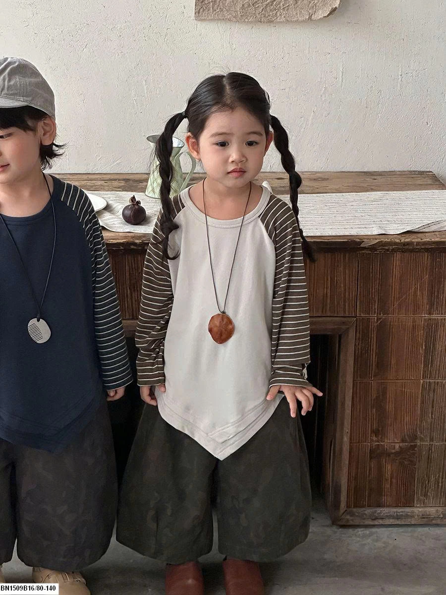 ÁO DÀI TAY PHỐI KẺ VẠT CHÉO