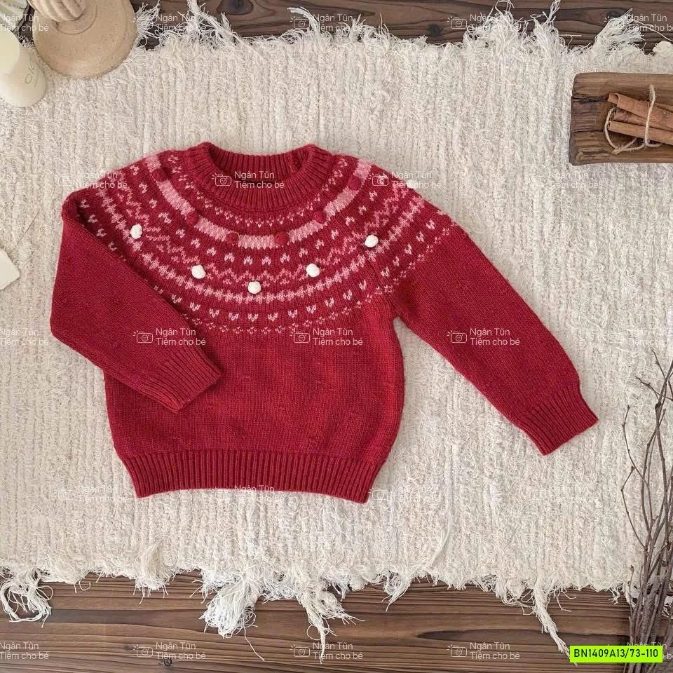 ÁO LEN ĐỎ HỌA TIẾT