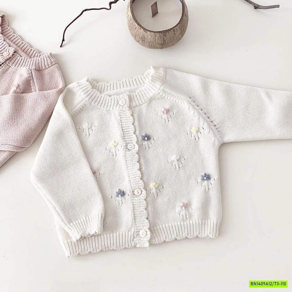 KHOÁC LEN THÊU HOA NHÍ CUTEMILY