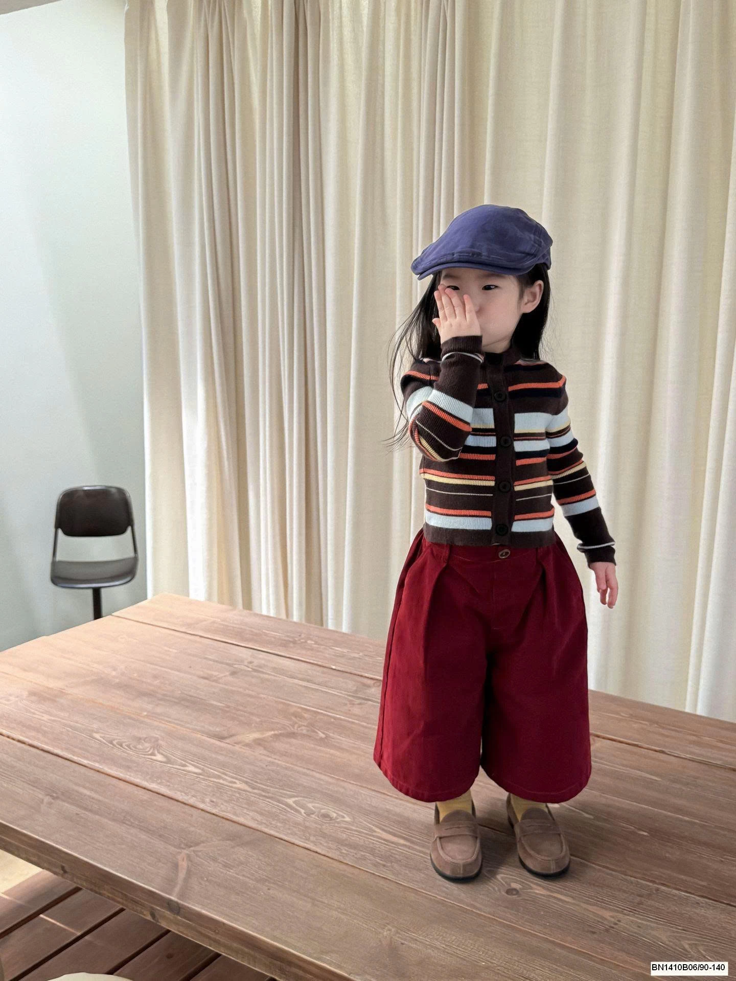 SET ÁO LEN KẺ MIX QUẦN RỘNG BG