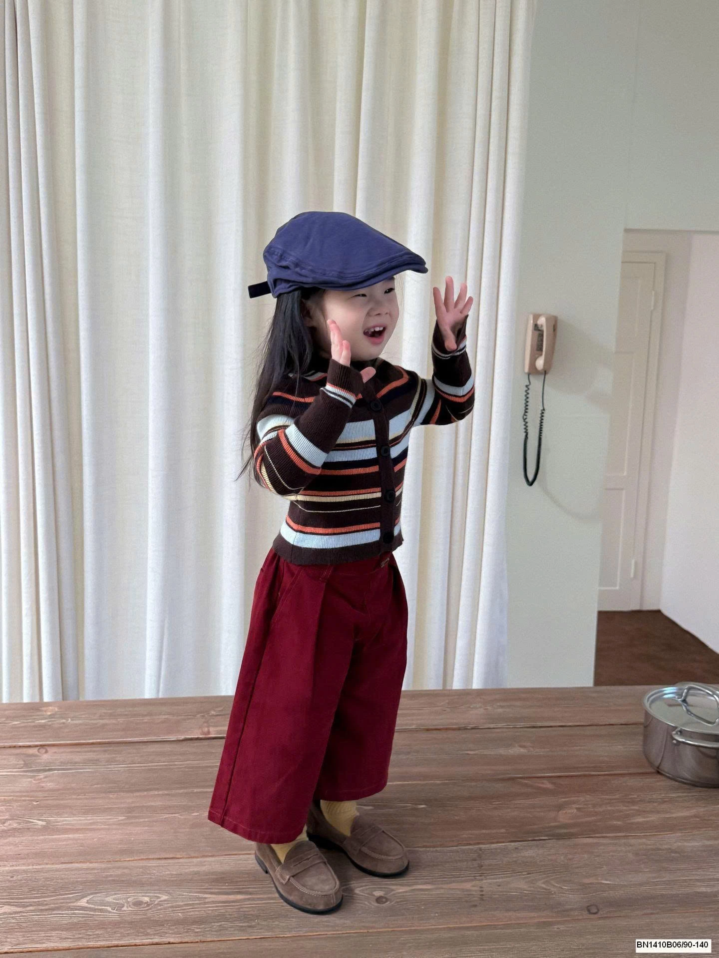 SET ÁO LEN KẺ MIX QUẦN RỘNG BG