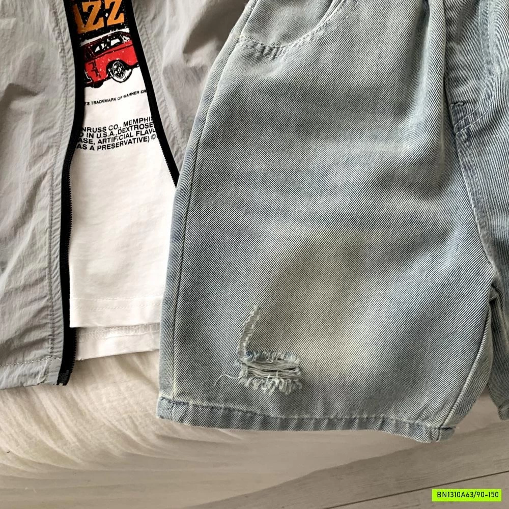 SHORT JEANS RÁCH THÊU CÚN