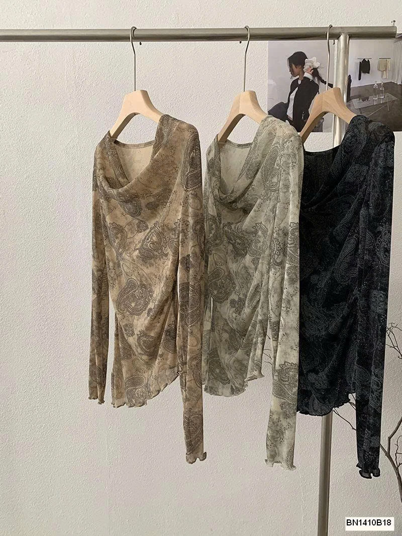 ÁO NỮ CỔ ĐỔ HỌA TIẾT