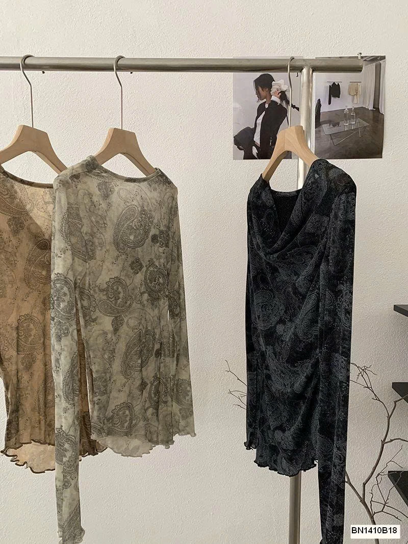 ÁO NỮ CỔ ĐỔ HỌA TIẾT