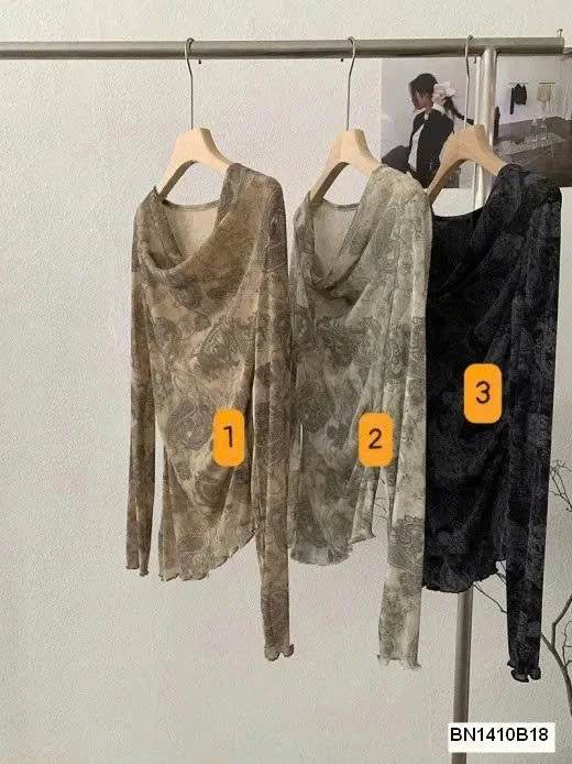 ÁO NỮ CỔ ĐỔ HỌA TIẾT