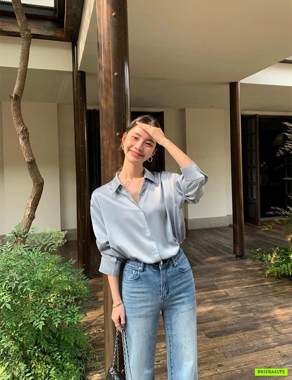 SƠ MI LỤA TAY RÚT CÁCH ĐIỆU WGWE7604