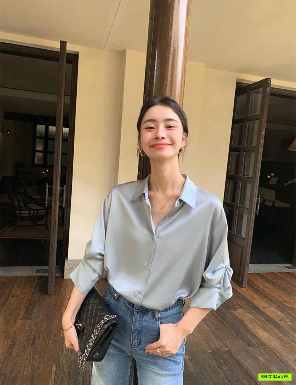 SƠ MI LỤA TAY RÚT CÁCH ĐIỆU WGWE7604