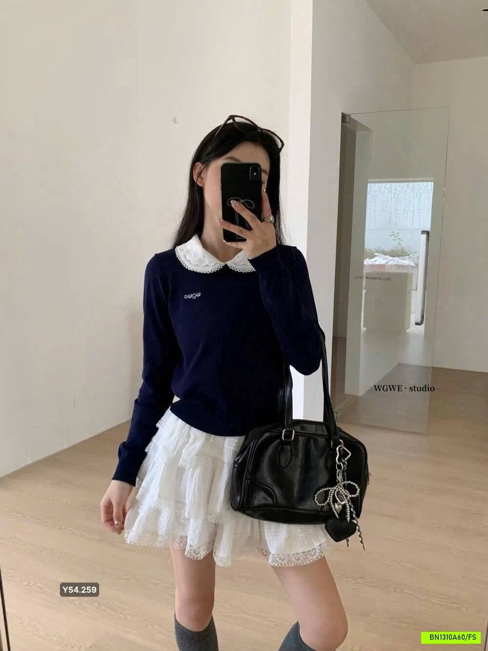 ÁO LEN CỔ SEN WGWE7131