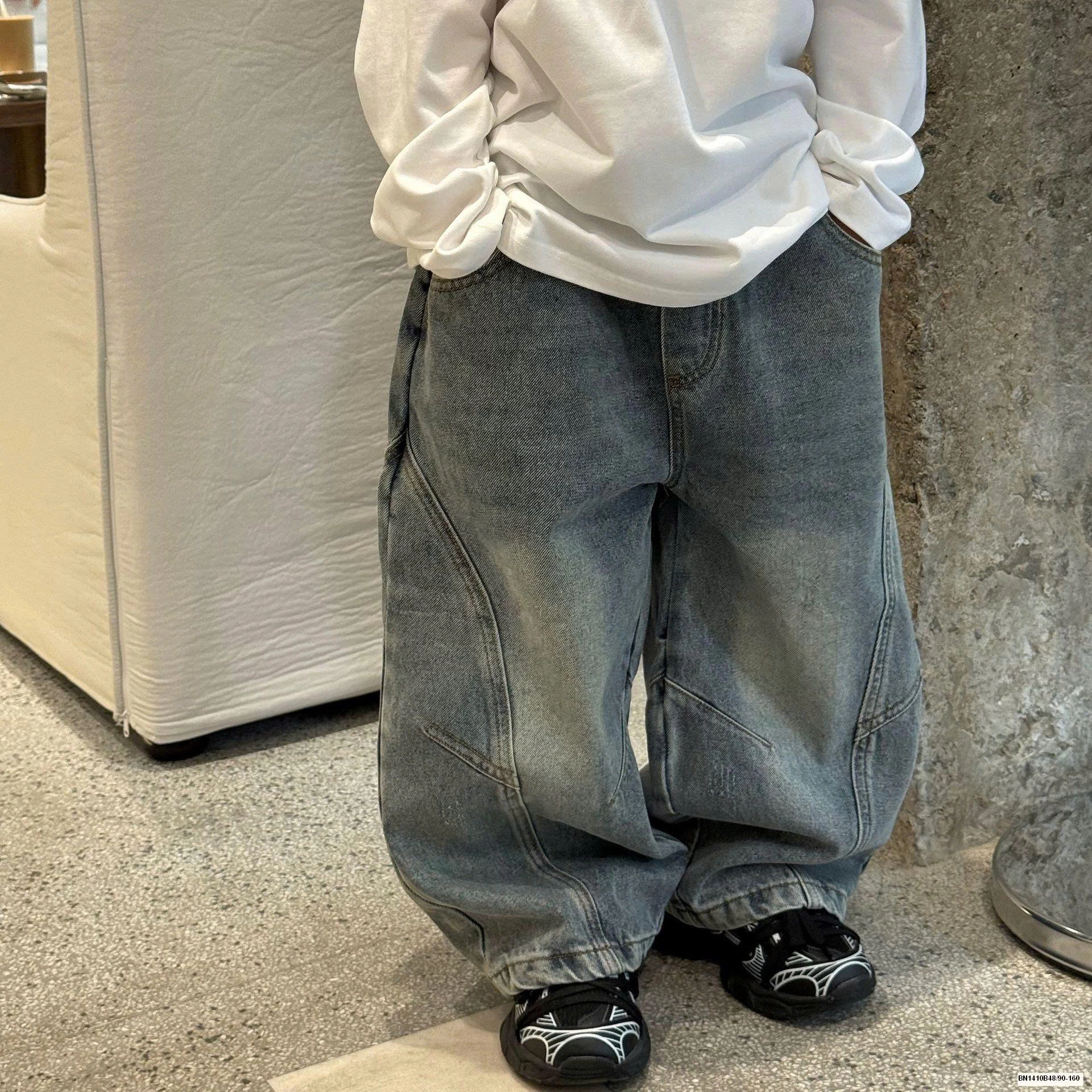 QUẦN JEAN GÂN ỐNG RỘNG