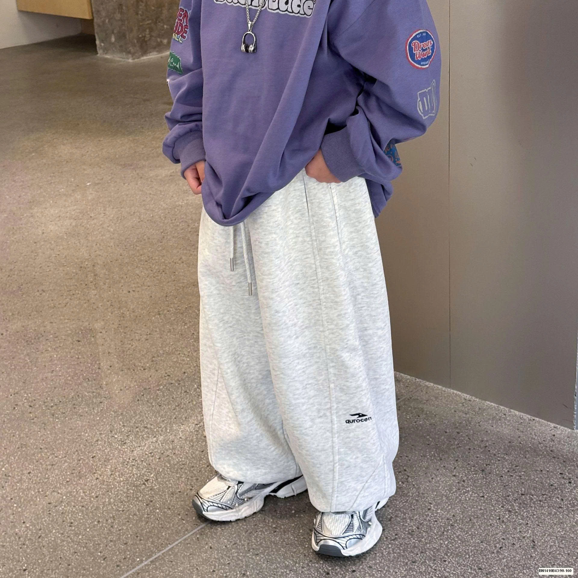 QUẦN NỈ ỐNG RỘNG DÁNG BOMBER