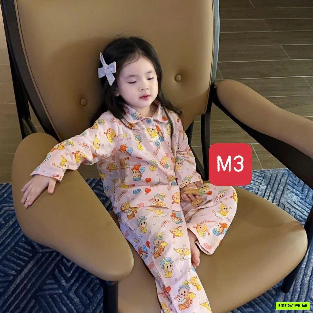BỘ PIJAMA MẶC NHÀ DÀI TAY CHO BÉ GÁI