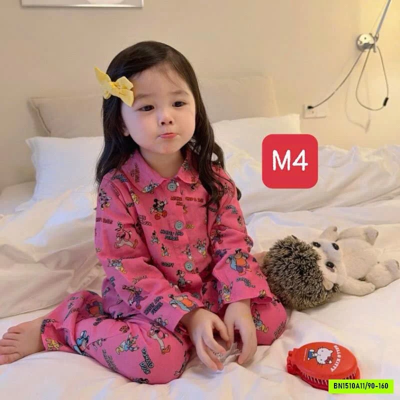 BỘ PIJAMA MẶC NHÀ DÀI TAY CHO BÉ GÁI