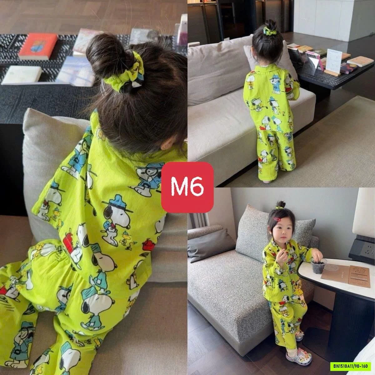 BỘ PIJAMA MẶC NHÀ DÀI TAY CHO BÉ GÁI