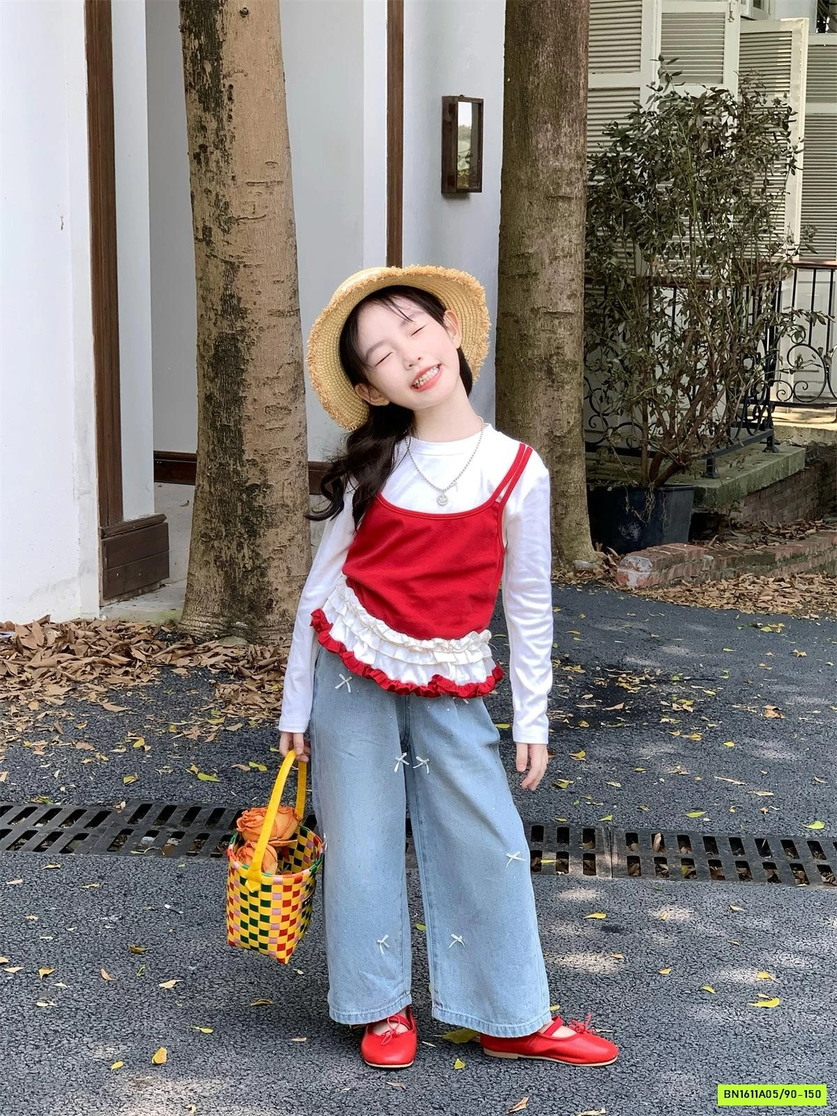 ÁO THUN GIẢ 2 LỚP MIX JEANS SUÔNG BLING