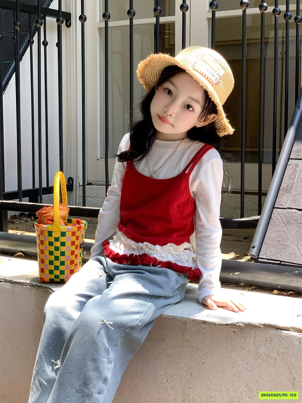 ÁO THUN GIẢ 2 LỚP MIX JEANS SUÔNG BLING