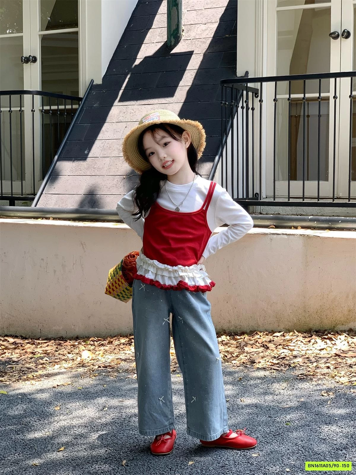 ÁO THUN GIẢ 2 LỚP MIX JEANS SUÔNG BLING