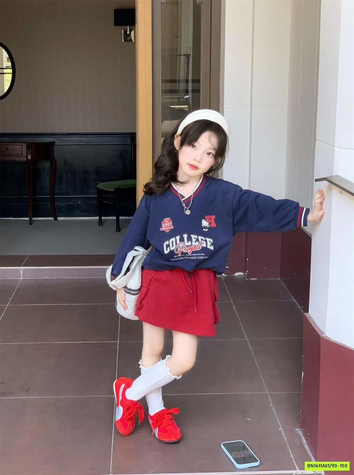 SET ÁO THỂ THAO XANH MIX CHÂN VÁY ĐỎ