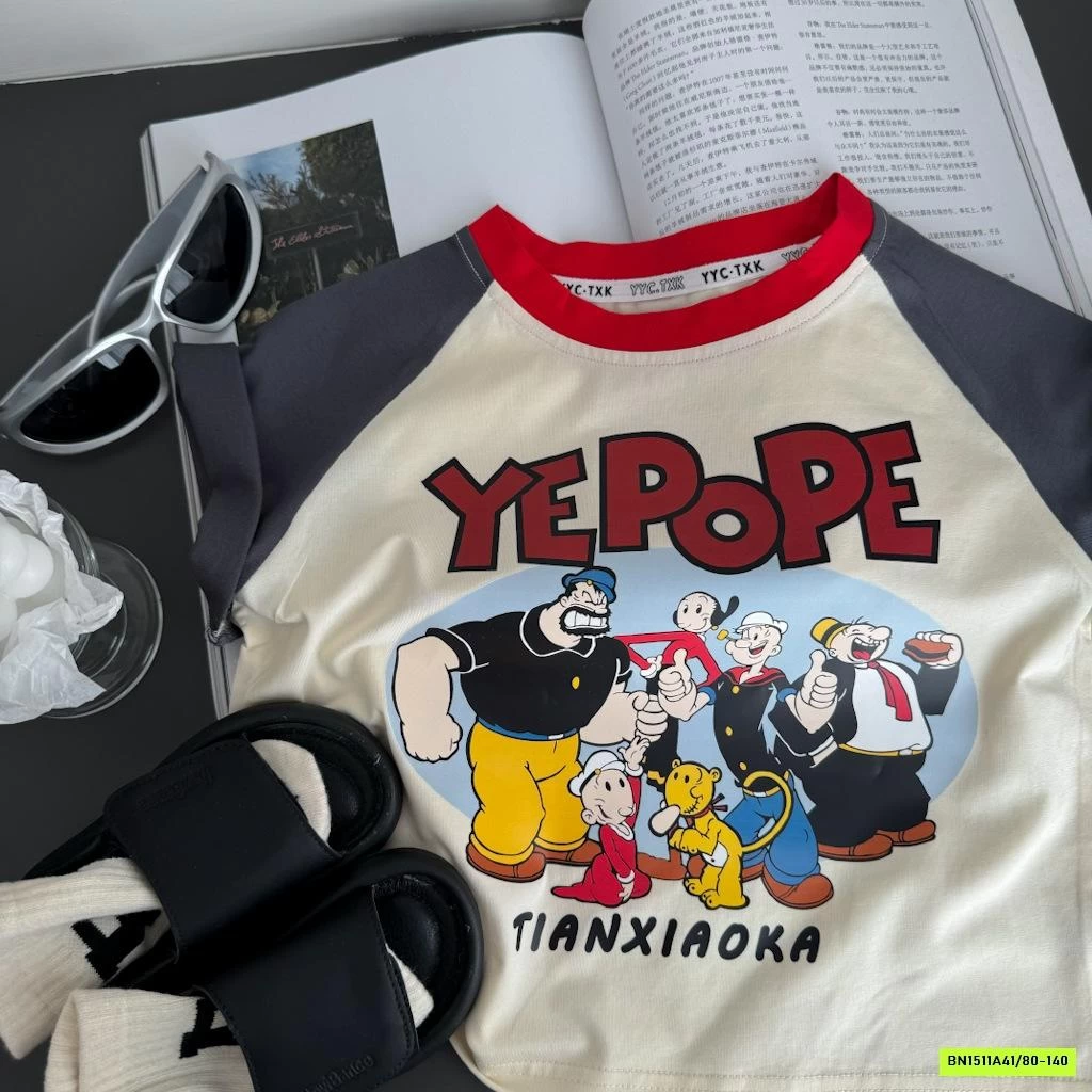 ÁO THUN POPYEY PHỐI MÀU TAY