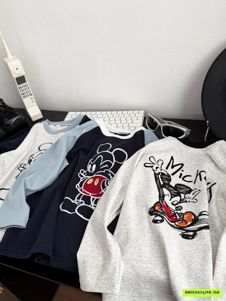 ÁO THUN MICKEY PHỐI MÀU TAY