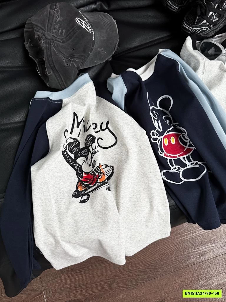 ÁO THUN MICKEY PHỐI MÀU TAY