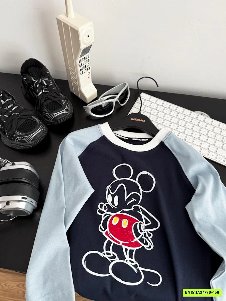 ÁO THUN MICKEY PHỐI MÀU TAY