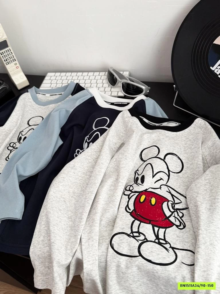 ÁO THUN MICKEY PHỐI MÀU TAY