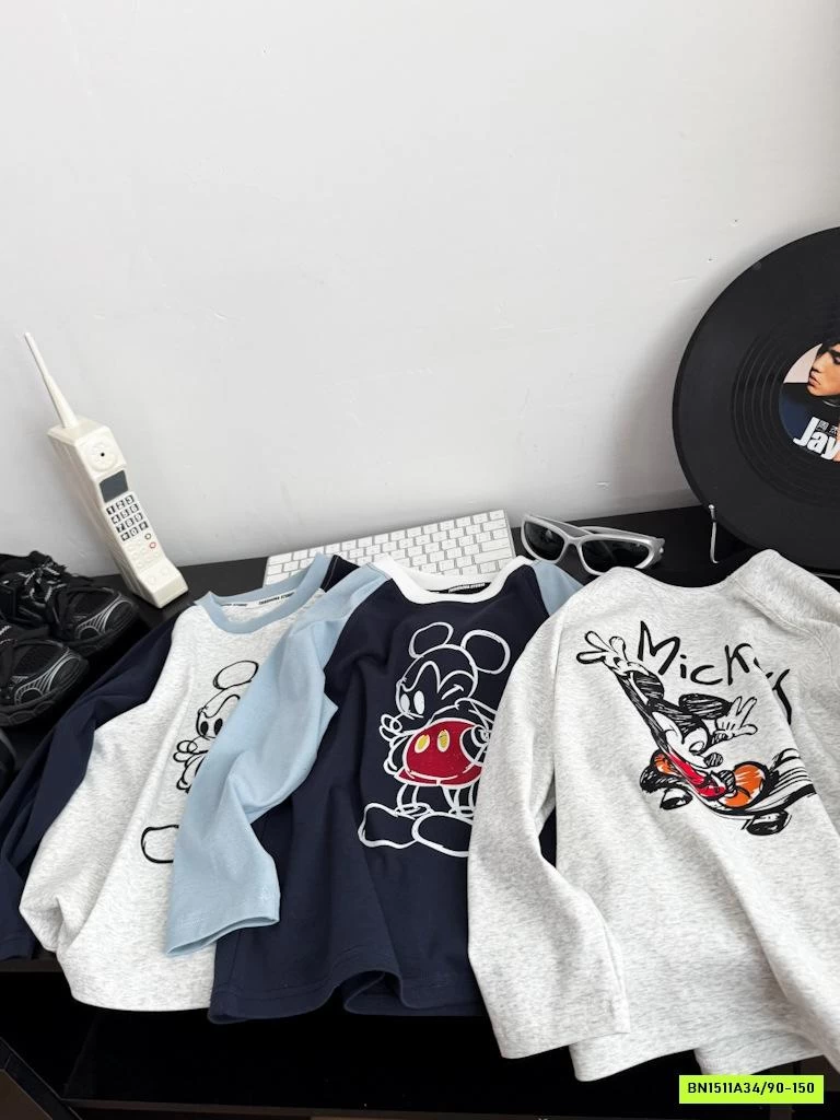 ÁO THUN MICKEY PHỐI MÀU TAY
