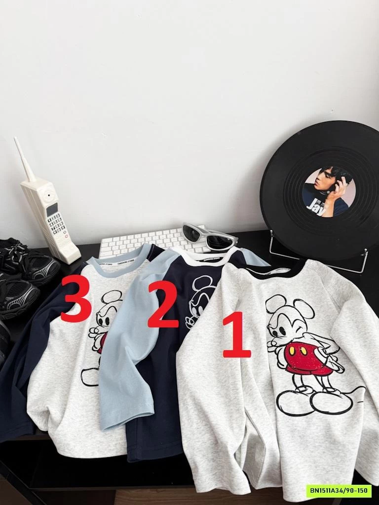 ÁO THUN MICKEY PHỐI MÀU TAY