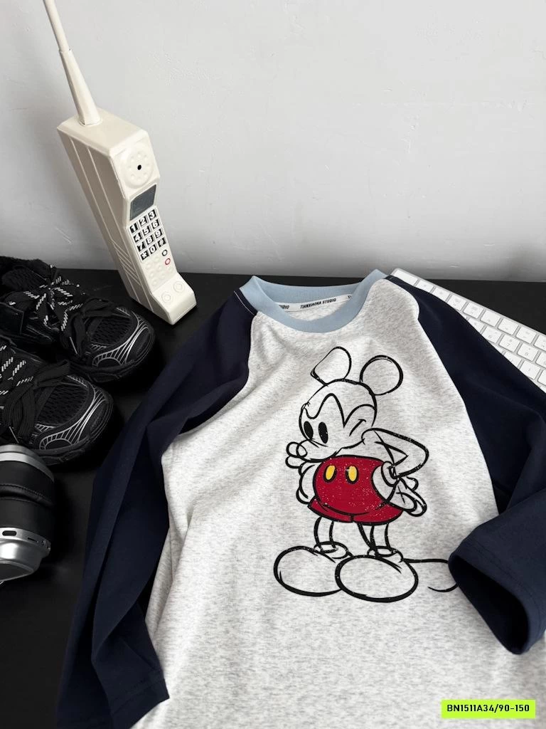 ÁO THUN MICKEY PHỐI MÀU TAY