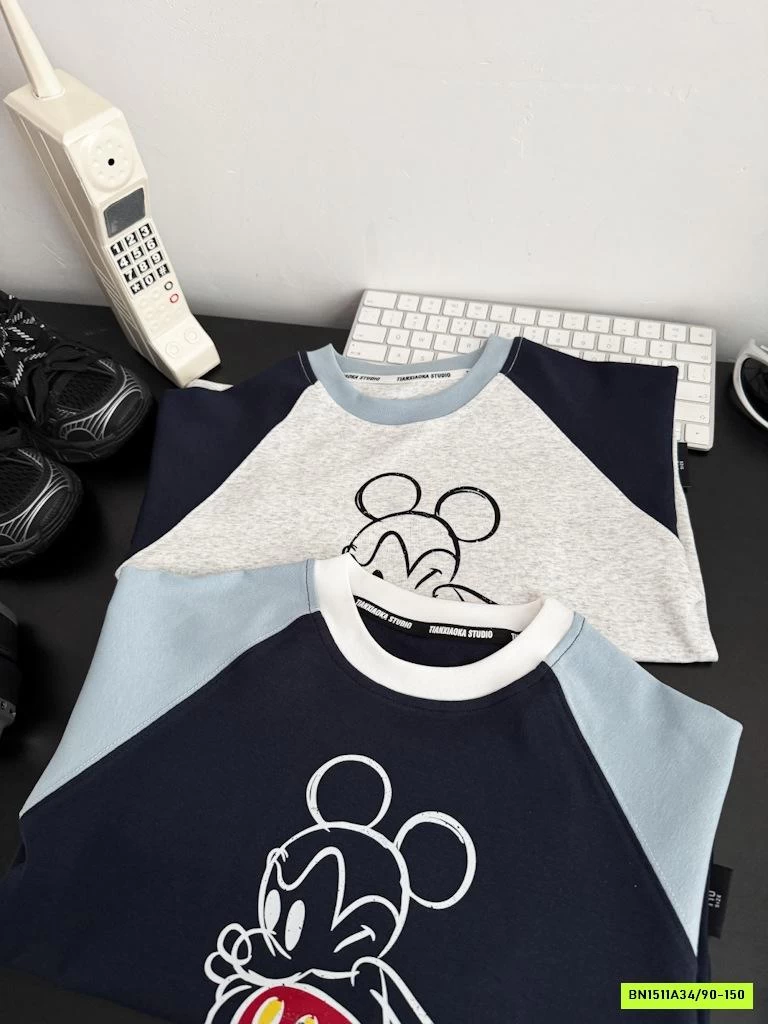 ÁO THUN MICKEY PHỐI MÀU TAY