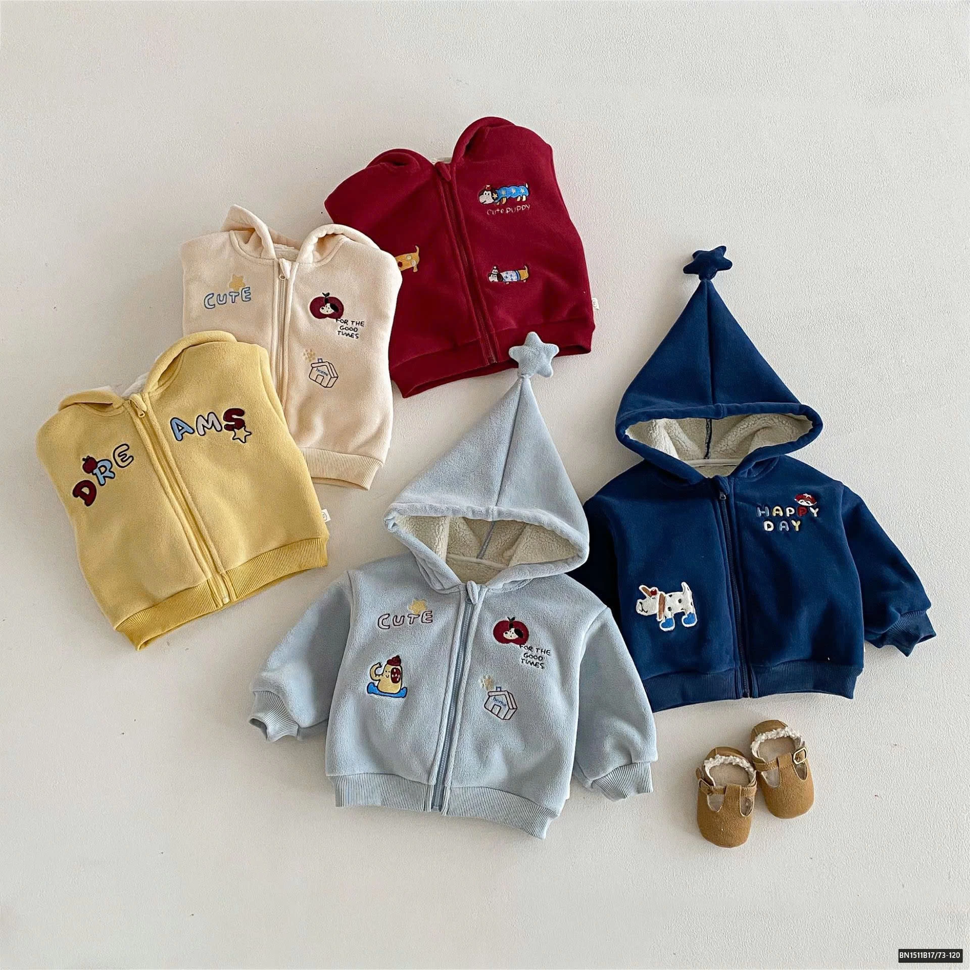 ÁO HOODIE LÓT LÔNG CỪU SZ NHÍ