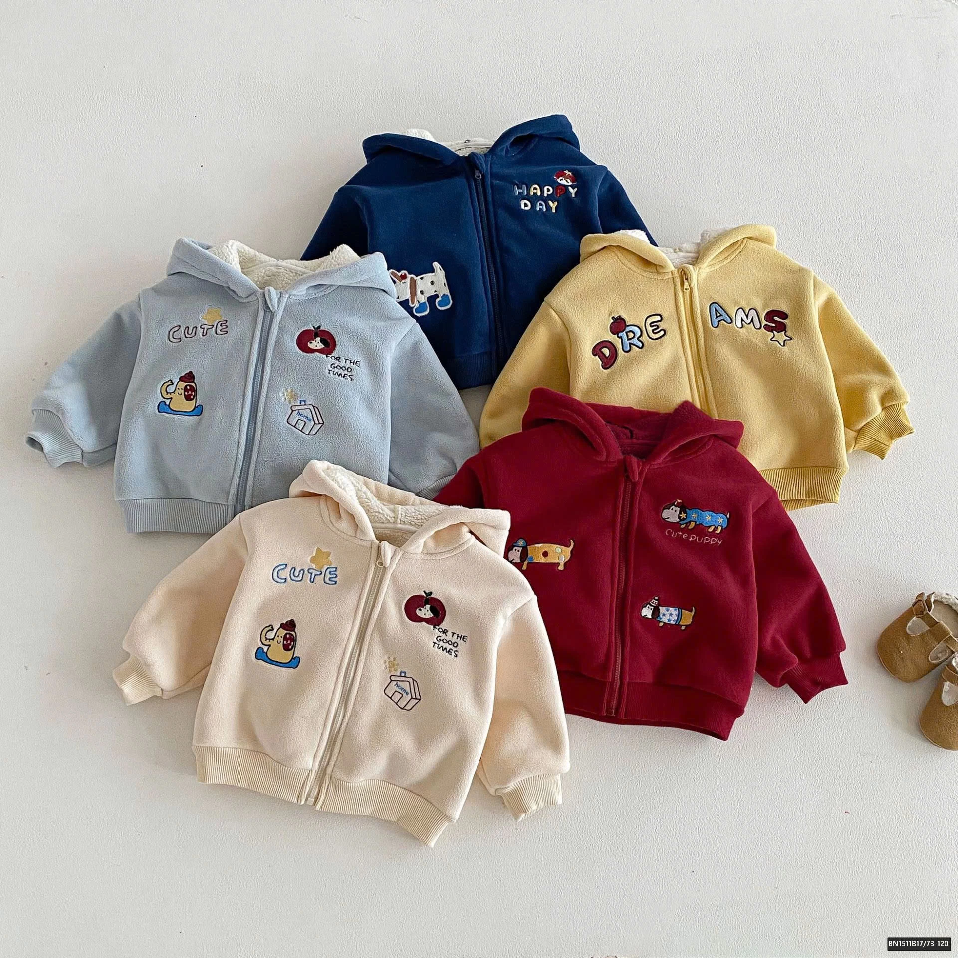 ÁO HOODIE LÓT LÔNG CỪU SZ NHÍ