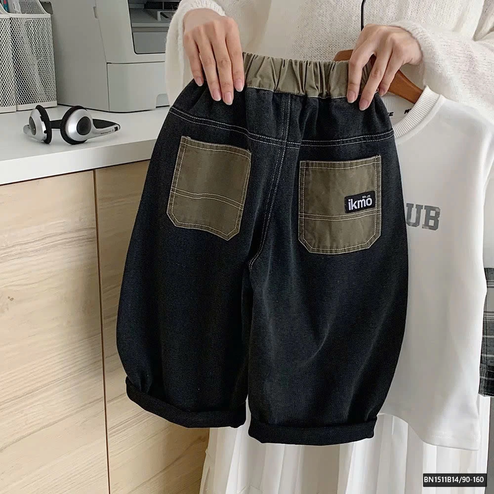 QUẦN JEAN CẠP CHUN ỐNG RỘNG