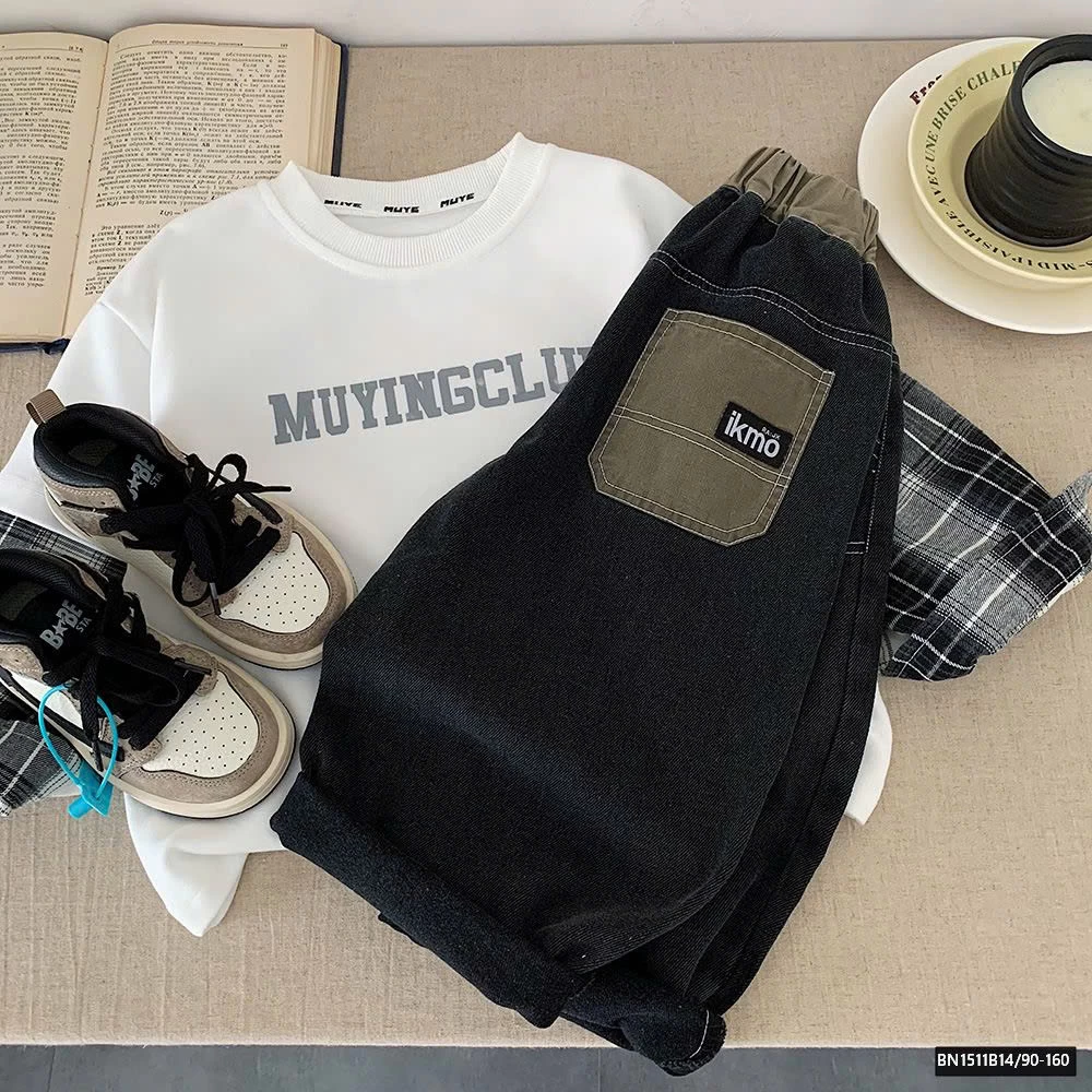 QUẦN JEAN CẠP CHUN ỐNG RỘNG