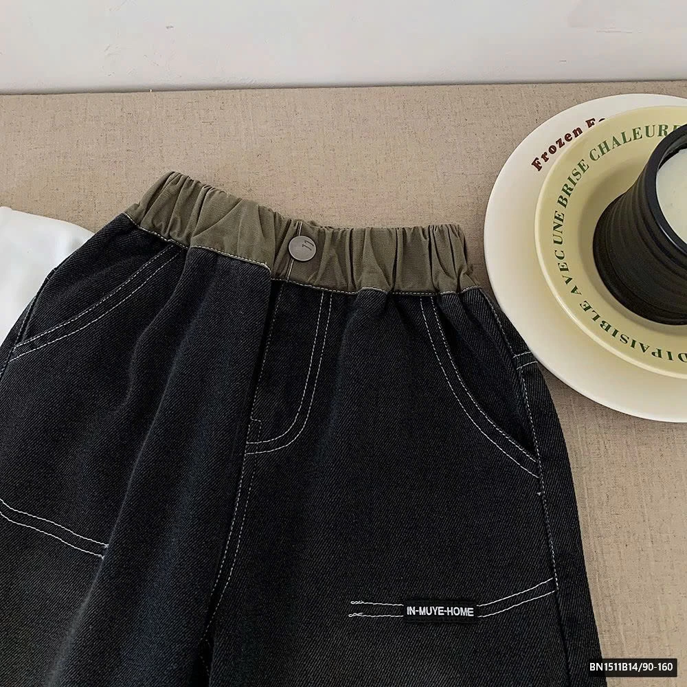 QUẦN JEAN CẠP CHUN ỐNG RỘNG