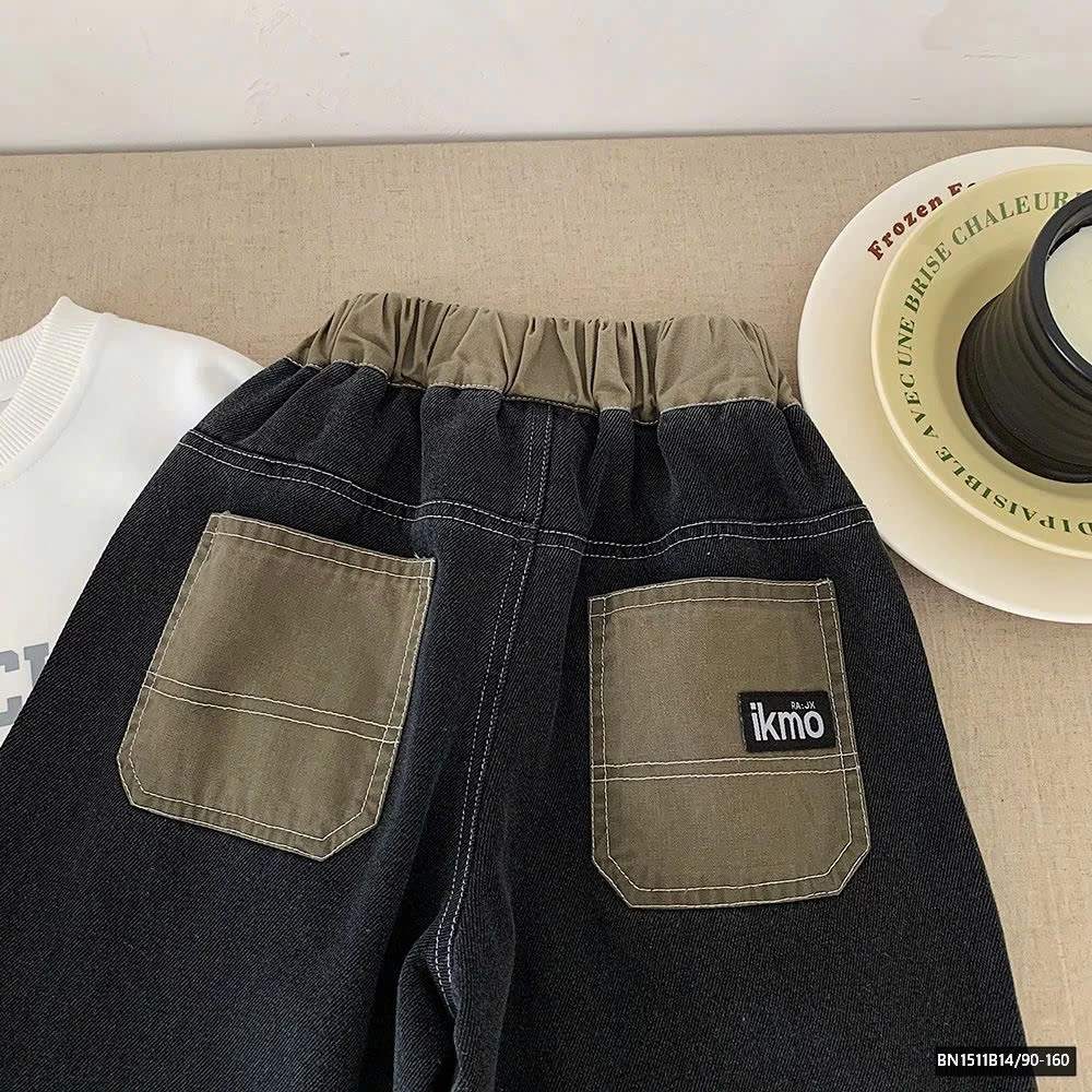 QUẦN JEAN CẠP CHUN ỐNG RỘNG