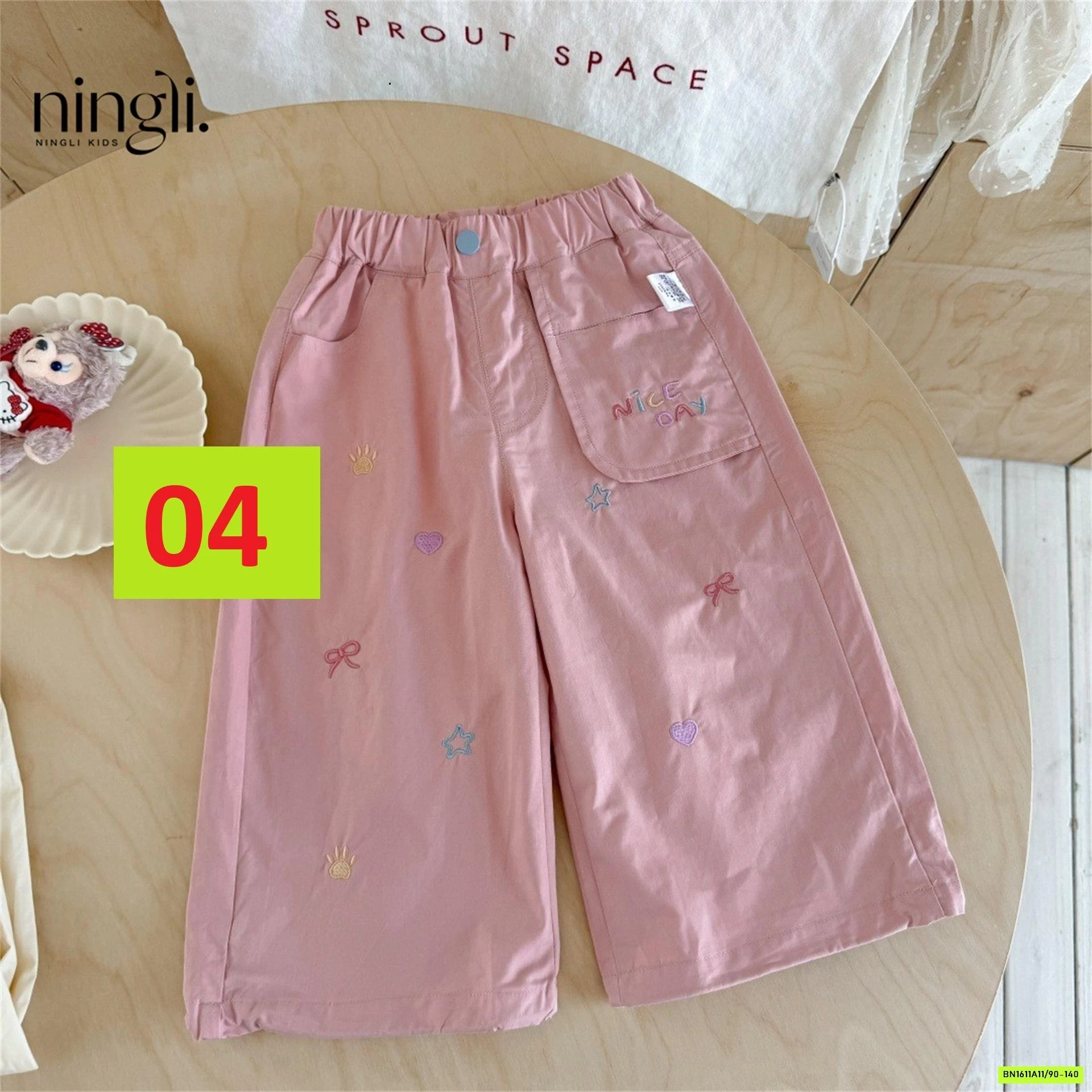 QUẦN SUÔNG MỀM THÊU HỌA TIẾT NINGLI