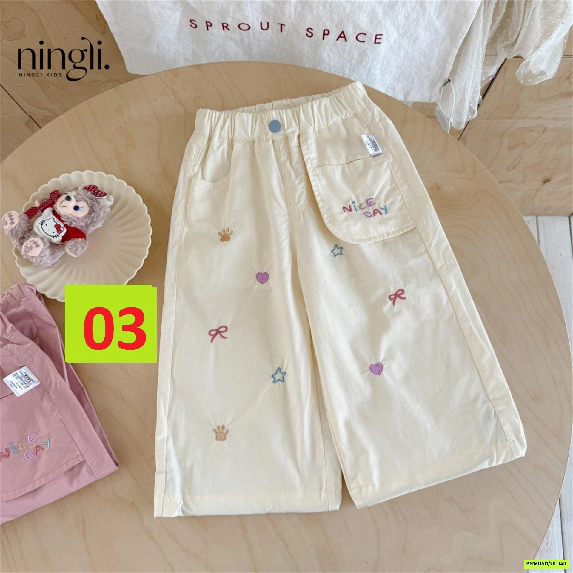 QUẦN SUÔNG MỀM THÊU HỌA TIẾT NINGLI