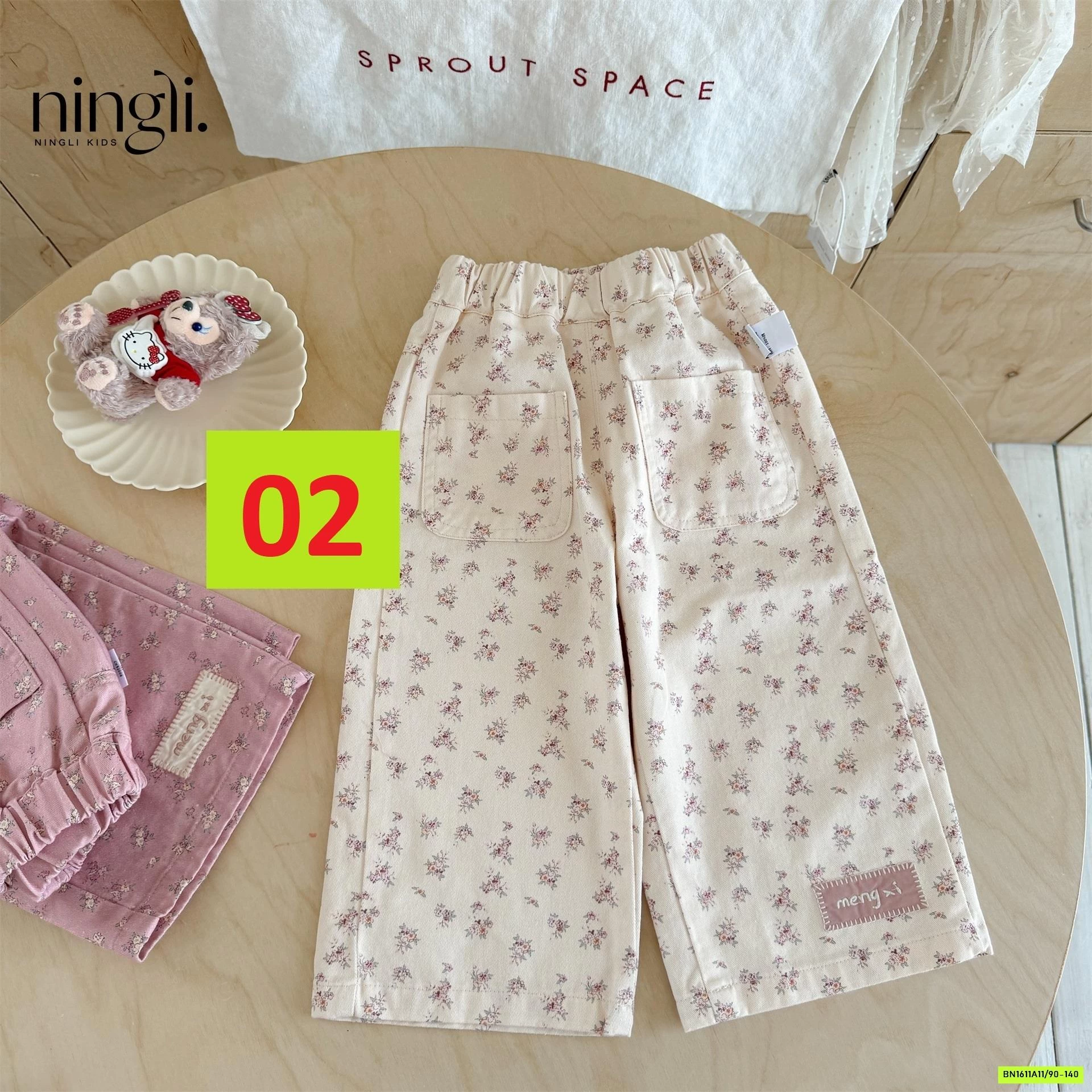 QUẦN SUÔNG MỀM THÊU HỌA TIẾT NINGLI