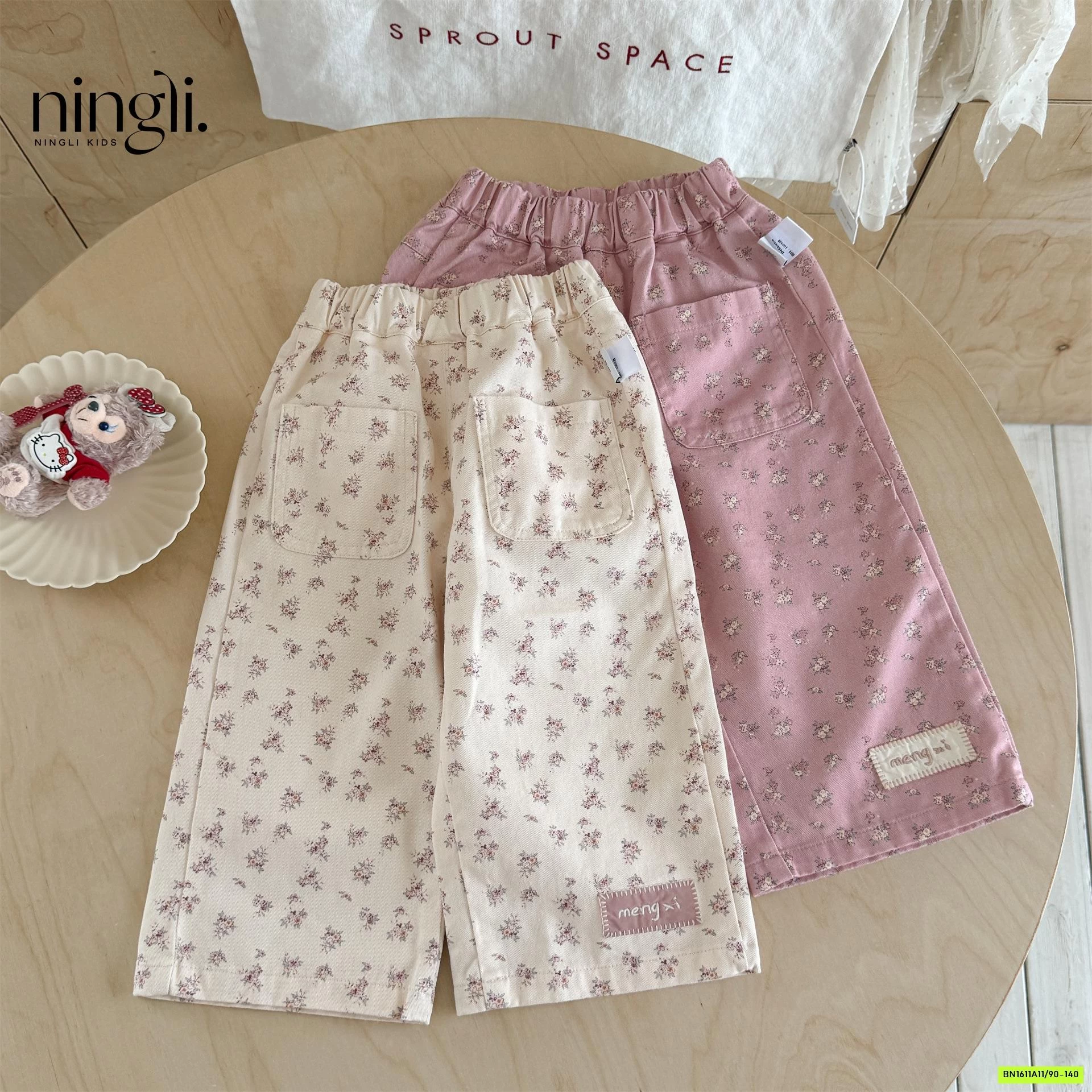 QUẦN SUÔNG MỀM THÊU HỌA TIẾT NINGLI