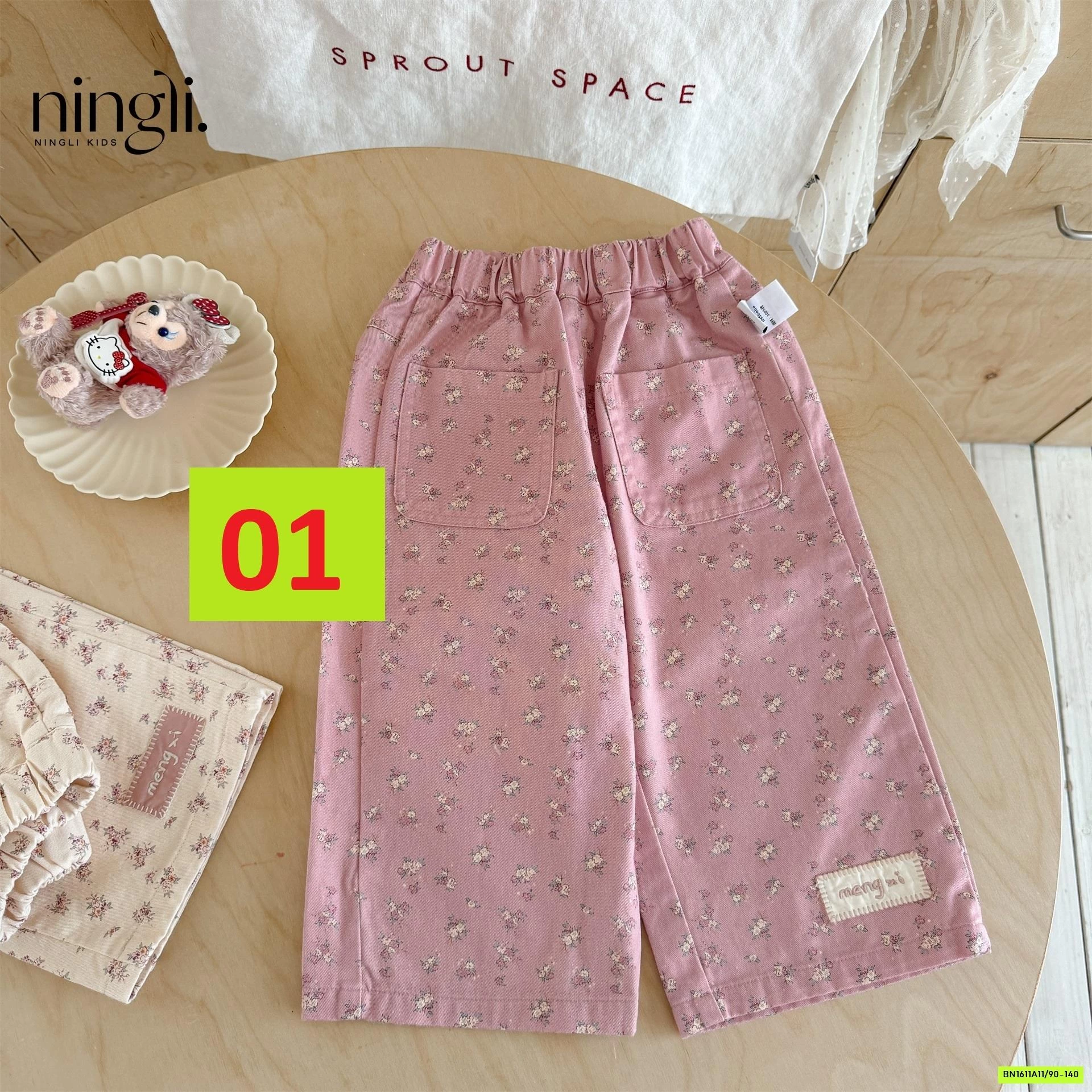 QUẦN SUÔNG MỀM THÊU HỌA TIẾT NINGLI