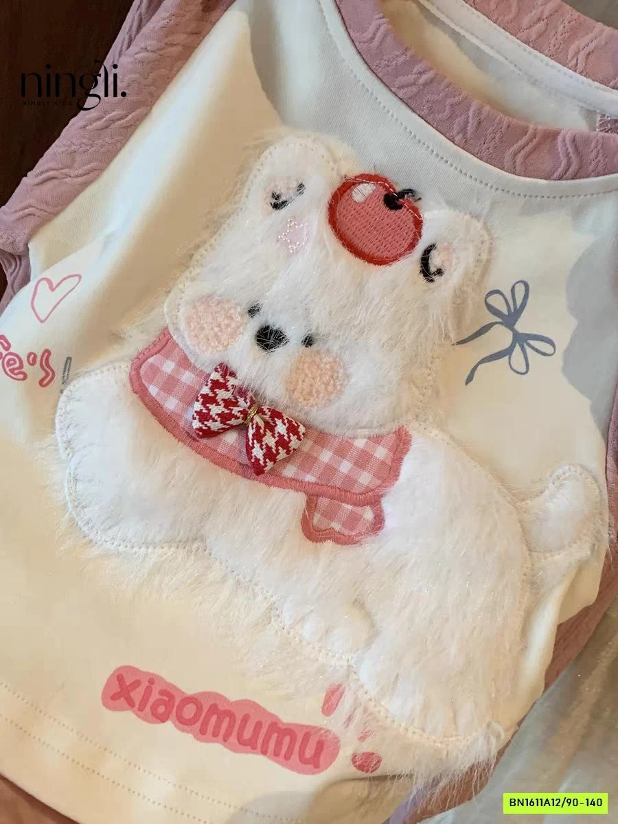 SÉT ÁO PHỐI MÀU TAY MIX QUẦN KITTY NINGLI