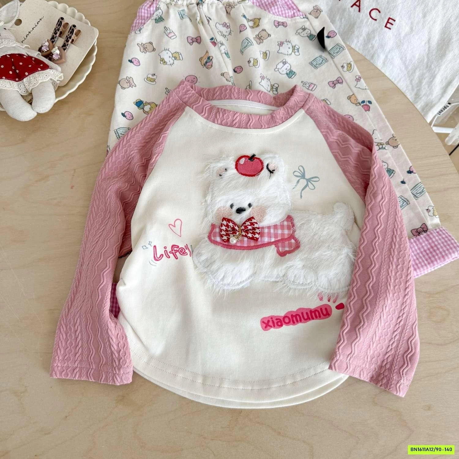 SÉT ÁO PHỐI MÀU TAY MIX QUẦN KITTY NINGLI