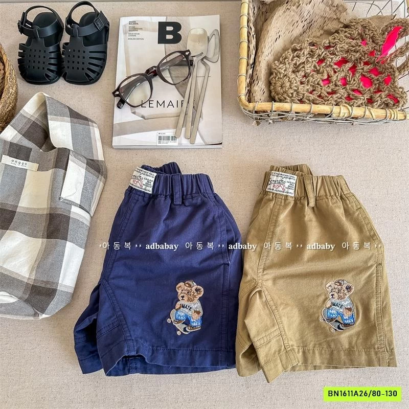 SHORT THÔ THÊU GẤU ADBABY