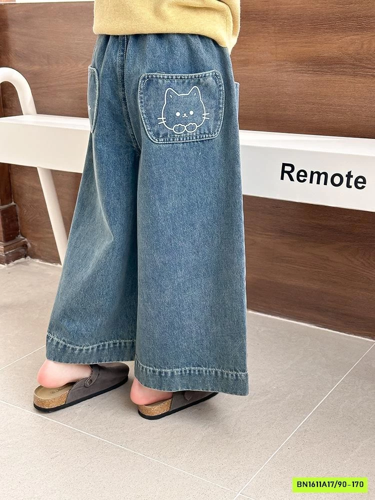 JEANS SUÔNG THÊU KITTY 25A020 AMBB