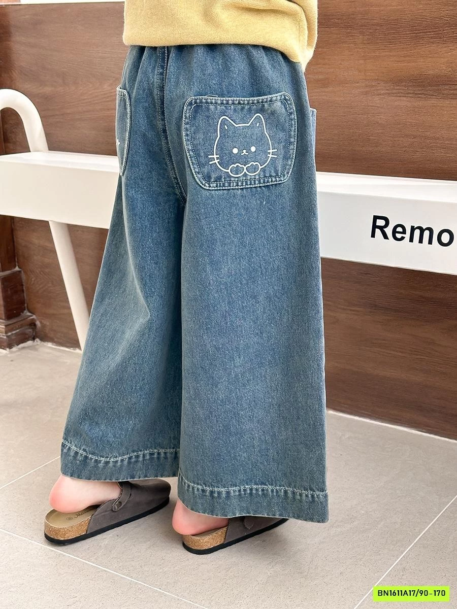 JEANS SUÔNG THÊU KITTY 25A020 AMBB