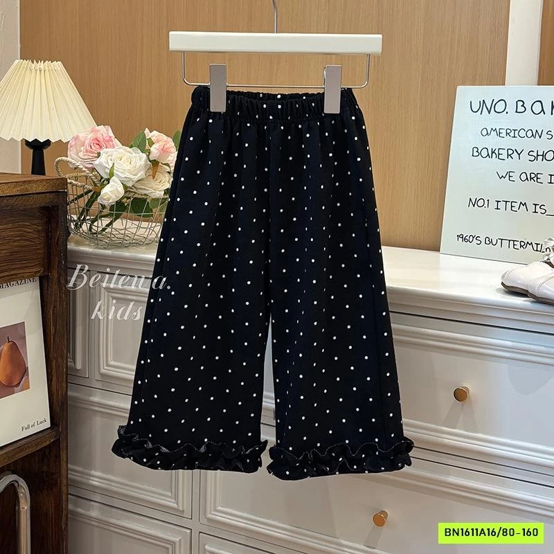 QUẦN NỈ SUÔNG CHẤM BI VIỀN BÈO